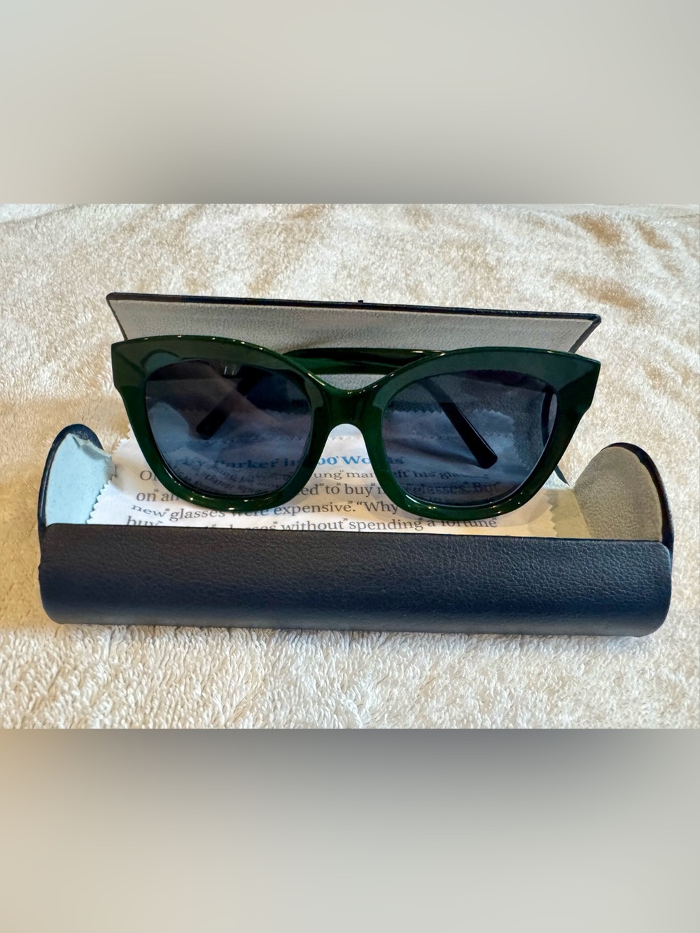Warby Parker Deep Green Cat-Eye Sunglasses - Picture 2 of 8